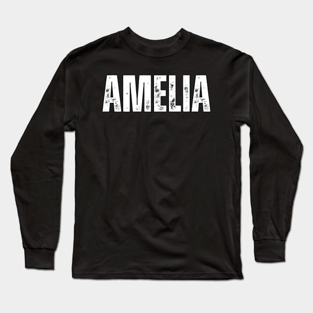 Amelia Name Gift Birthday Holiday Anniversary Long Sleeve T-Shirt by Mary_Momerwids